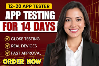 provide user testing 12 testers 20 testers app testing QA testing