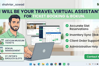 provide online booking, ticketing and virtual assistant services