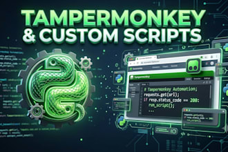 write custom tampermonkey userscripts and web automation scripts