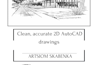 draft 2d autocad drawings for construction and architecture