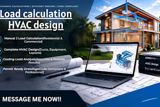 do manual j load calculation, hvac design, and cooling load analysis for permits