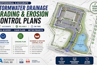 design stormwater drainage plan and grading plan, sediment erosion control plan