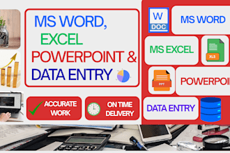 do ms word, excel, powerpoint and data entry
