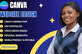 design canva website, landing page and portfolio