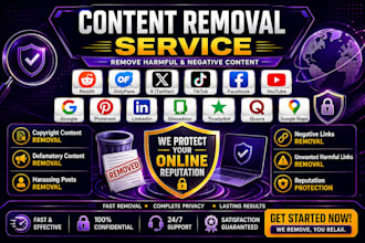 takedown remove instagram tiktok reddit x facebook google yt shopify under dmca
