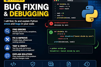debug and fix python code and errors