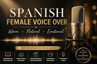 record a warm natural spanish female voice over