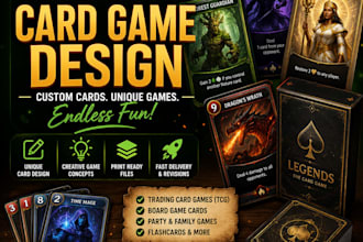 custom card game design board game illustration graphic for board game card deck