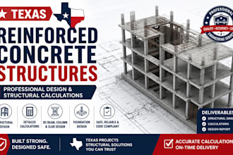design texas reinforced concrete structures and provide structural calculation