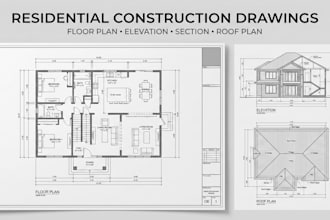 draw detailed house blueprints and construction drawings in chief architect