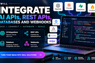 tegrate ai apis, rest apis, databases and webhooks