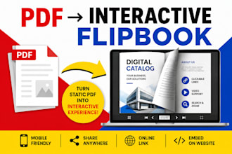 design an interactive digital flipbook PDF to flipbook with free hosting in 24hr