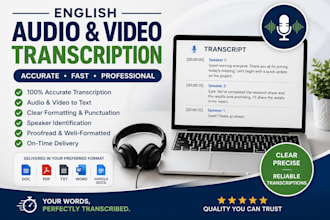 accurately transcribe english audio and video