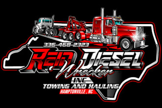 create modern custom logo for trucking, diesel, and auto brand