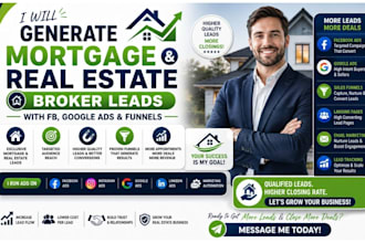 generate mortgage leads real estate brokers leads funnels fb ads, google ads