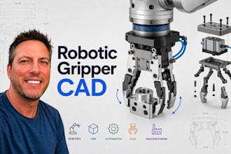design robotic gripper cad models automation end effector components