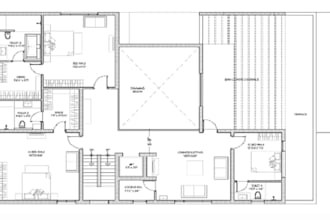 redraw professional 2d floor plan and autocad 2d drawings with furniture layout