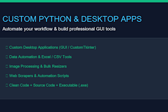 create python automation tools and desktop applications