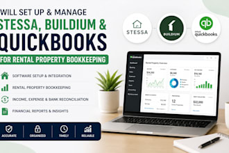 set up and manage stessa buildium quickbooks for rental property bookkeeping