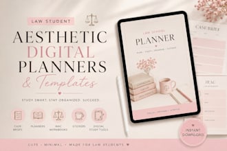 provide digital planners and templates for law students