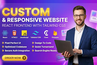 build website, react js, tailwind css, saas frontend developer