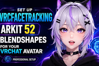 set up vrcfacetracking arkit 52 blendshapes for your vrchat avatar, 3d avatar
