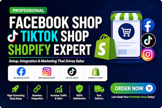 facebook shop tiktok shop instagram shop shopify setup integration