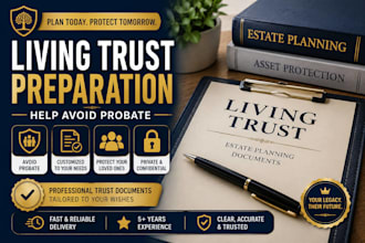 prepare a living trust to help avoid probate