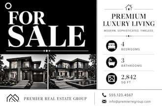 design a door hanger, canva flyer or tri fold brochure for real estate