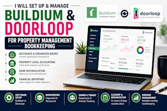 set up and manage buildium doorloop for property management bookkeeping