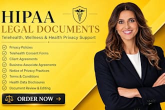 draft hipaa legal documents as a licensed attorney