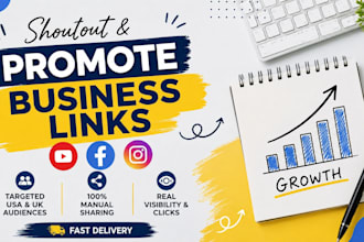 shoutout share and promote business links to active USA UK users on yt fb ig