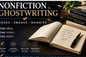 ghostwrite engaging nonfiction book, ebook and memoir ghostwriter