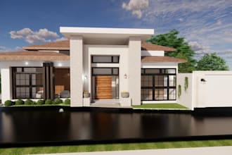 desing professional architectural plans 3da models and reañistic renders