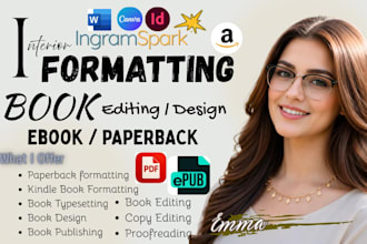 do kindle formatting, ebook formatting and ingramspark paperback