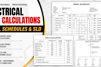 create electrical load calculations panel schedules and sld