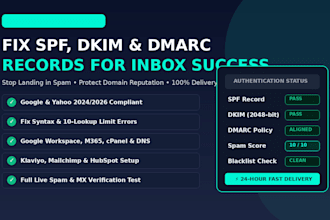 fix spf dkim dmarc records for email deliverability