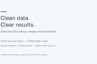 clean merge and reconcile your excel and CSV data