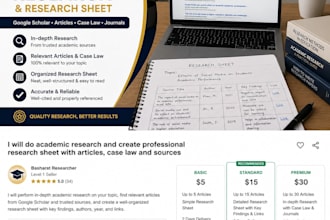 do academic research and create a professional research sheet