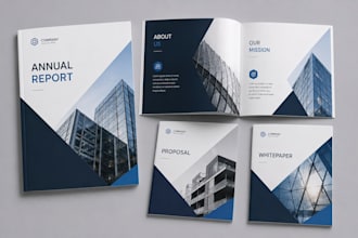 design annual report, booklet, sales report, proposal, brochure, whitepaper