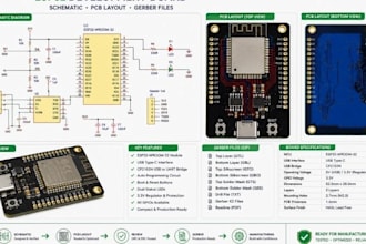 design pcb for arduino esp32 or stm32 with schematic and geber files