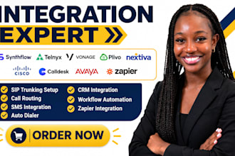 integrate synthflow telnyx vonage plivo sms nextiva cisco calldesk avaya zapier