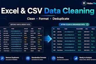 clean and format your excel or CSV data