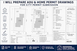 prepare adu and home permit drawings for city permit approval