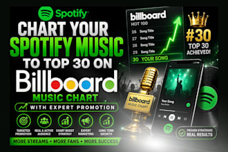 chart your spotify music to top 30 on billboard music chart with expertpromotion