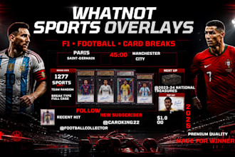 create premium whatnot f1 and uefa sports card break overlays