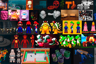 create custom 3d design for animation, render, games, and 3d printing