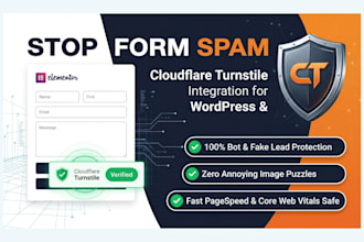 integrate cloudflare turnstile to stop wordpress and elementor form spam