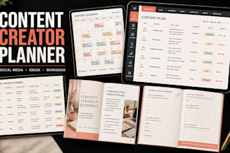 design content creator planner social media planner canva ebook and workbook