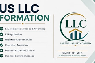 do USA florida wyoming llc registration registered agent ein with bank creation